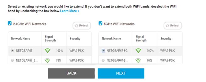 choose the exist wifi in wifi extender setup